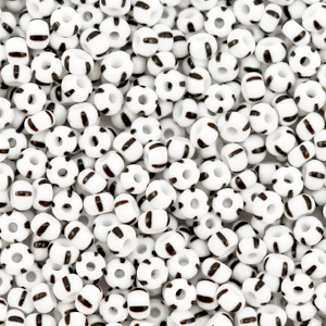 Preciosa rocailles 3mm white black, 5 gram